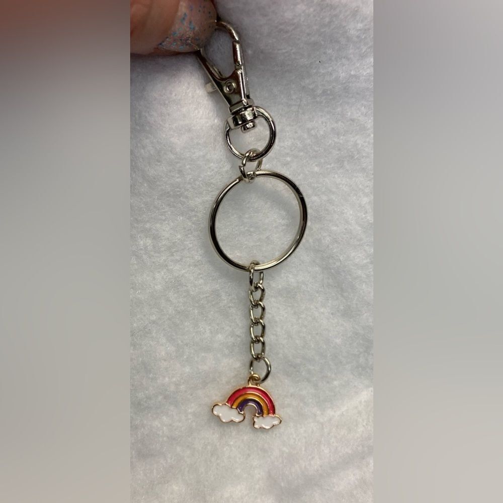 Rainbow Cloud  Charms Pendants Lobster Claw Keychain Handmade